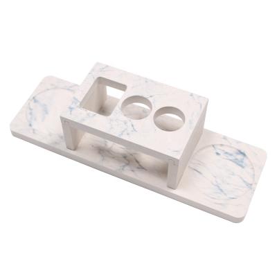 China Sustainable Decorative Bathroom Storage Organizer Customized Marble Printed Diatomite Electric Toothbrush Holder for sale