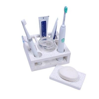 China Sustainable Water Absorbent Natural Diatomite Toothbrush Holder Assembled Set for sale