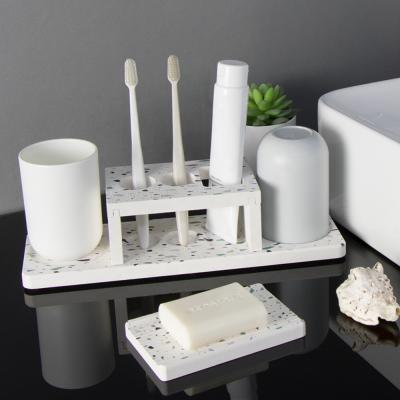 China New Bathroom Accessories Sustainable Idea Water Absorbent Natural Diatomite Toothbrush Holder for sale