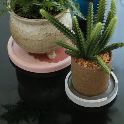 China New American Style Water Absorption Round Shape Diatomite Plant Potted Fashionable Strong Saucer for sale