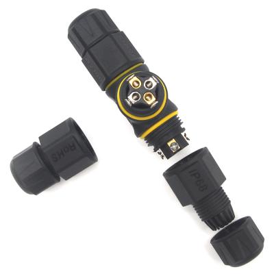 China Automotive Waterproof Plastic T-Intersection IP68 Wire Screw Connector for sale