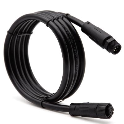 China M12 2 Pin PA66 GF30 Outdoor Led Cable Electrical Connector 6pin 8pin Lighting Wire To Cable Connector for sale