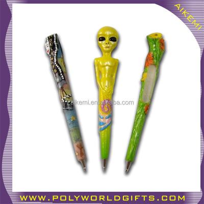 China Europe promotional tip logo polyresin animal pens, logo souvenir promotional pen, animal decorative ballpoint pens for sale