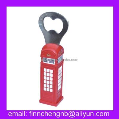 China Europe UK phone booth polyresin custom magnetic bottle opener, home resin made bottle opener, custom handwork shape bottle opener for sale