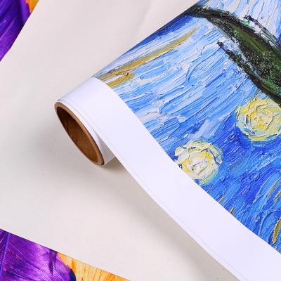 China Inkjet Printing 2022 New Matte Polyester Cotton Canvas White Wide Format Inkjet Canvas Solvent Roll for sale