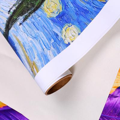 China Inkjet Printing Eco-friendly Canvas Roll White Factory Direct Sale Printable Inkjet Pattern Canvas Roll for sale