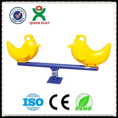 China Park equipment outdoor kids seesaw/Attractive Kids Plastic Outdoor Seesaw for Kids QX-096C for sale