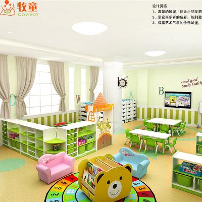 China Pre school furniture sets daycare kids wooden table and chairs for classroom for sale