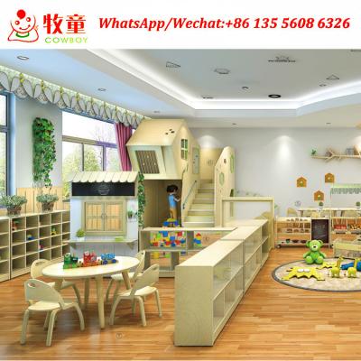 China Guangzhou COWBOY  wooden material kids basic education childcare center furniture equipment for sale for sale