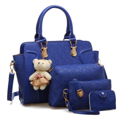 China High quality hot sale PU ladies handbags 5 pcs set women french leather bag for work made in china for sale