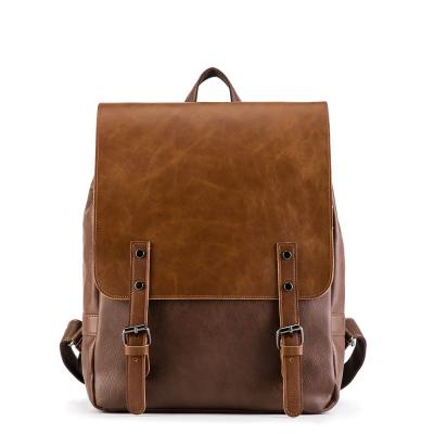 China 2020 fashion current wholesale retro vintage PU napsack leather school bag backpack for sale