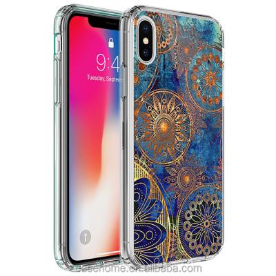 China Beautiful PU Print Service Mobile Phone Back Cover Tempered Glass Case For iPhone X for sale