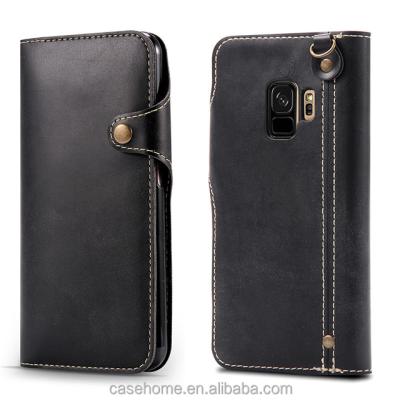 China PU Wallet Flip Case For Samsung Galaxy S9 PLUS With Hand Strap for sale