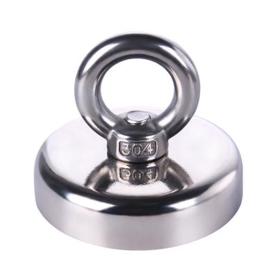 China Stone Industrial Super Strong Round Magnetic Super Strong Magnetic Round Hook Magnetic NdFeB Ring Suction Magnet Recovery Iron Suction Fixed Hook Magnetic Suction Cup for sale