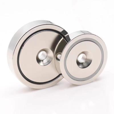 China Industrial Strong Magnet Round Hole Magnet Pot Pad Strong Magnetic NdFeB Sucker for sale