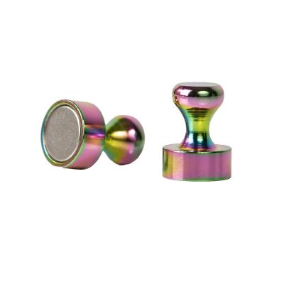 China Industrial Iron I-shaped Magnetic Shell Color Thumbtack Strong Magnet D12*16 Magnetic Push Pin for sale