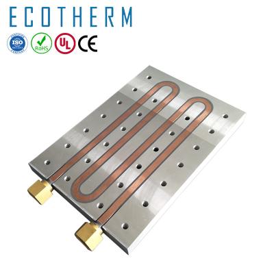 China Industrial IGBT Cooling Custom Good Quality Water Cooling Aluminum Heatsink With Copper Tube for sale