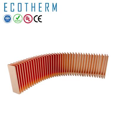 China Customized LED Die Casting Part Copper Bent Fin Copper Heatsink for sale