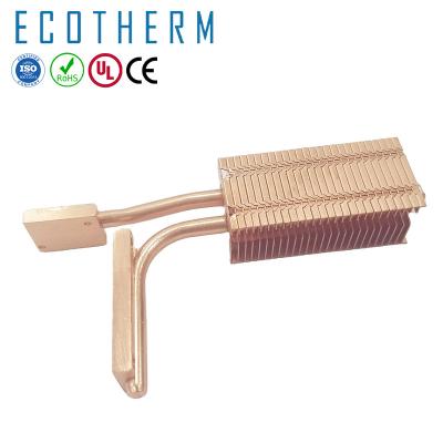 China China copper zippered led fin light cooling radiator with heat pipe for sale