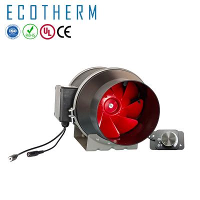 China ECOTHERM Sustainable 6 Inch Silent Black 350CFM Ceiling Mounted Duct Fan With Speed ​​Controller Exhaust Fan For Grow Tent for sale