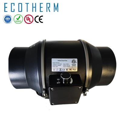 China ECOTHERM Sustainable 4 Inch EC Motor Duct Fan ABS 205 CFM Inline Exhaust Fan For Grow Tents for sale