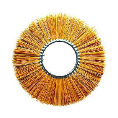 China Eco - Friendly Street Cleaning Rotary Sweeper Wafer Broom Snow Brush With Steel Wire Material for sale