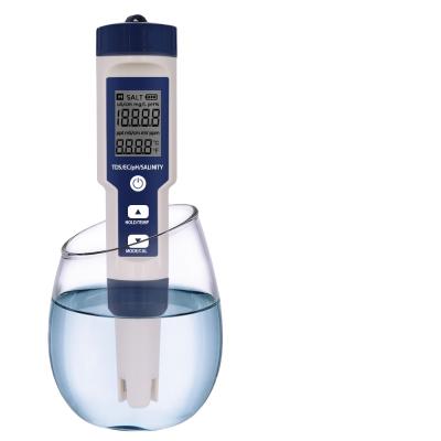 China Salinity Meter TDS Tester 5 In 1portable Water pH And Salinity Meter EZ-9909SP for sale