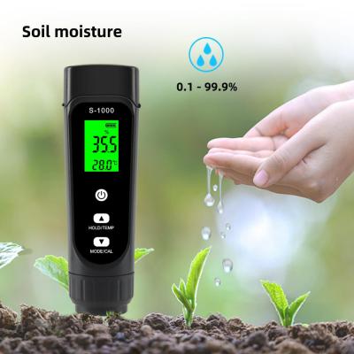 China Waterproof Digital 3 In 1 Conductivity Humidity Temp Meter Soil EC Meter S-1000 for sale