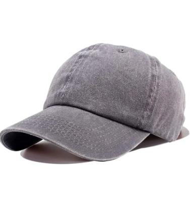 China Gray Wholesale Custom Vintage distressed Baseball Cap 100% Washed Twill Soft Cotton Adjustable Unisex Dad-Hat for sale