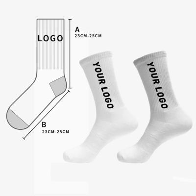 China Uron QUICK DRY White Crew Socks Mens Custom Logo Socks Logo Brand for sale