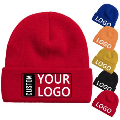 China COMMON Custom Knit Beanie Hats Custom Logo Design Winter Acrylic Beanie Hats With Custom Colors for sale