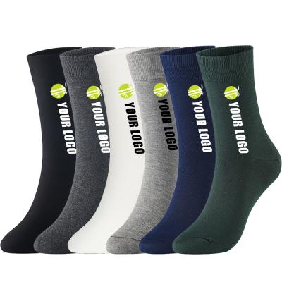 China Custom Made Bamboo Men High Quality QUICK DRY bangs Logo Designers Socks Unisex Custom Made to Order Logo Men Dress Socks for sale