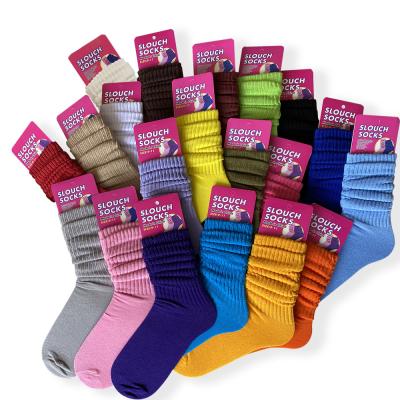 China Uron QUICK DRY Extra Long Slouch Socks Colorful Cotton Slouch Socks For Women Ladies Socks for sale