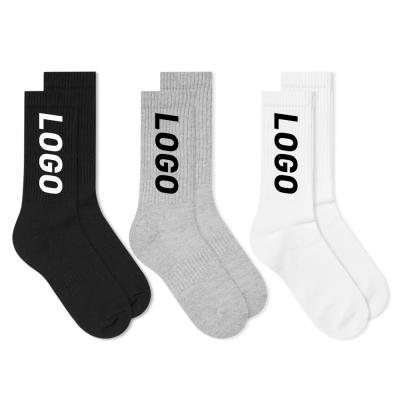 China Custom Wholesale Fashion QUICK DRY Logo Cotton Socks Amazon New Men's Women's Single Color Crew Socks for sale