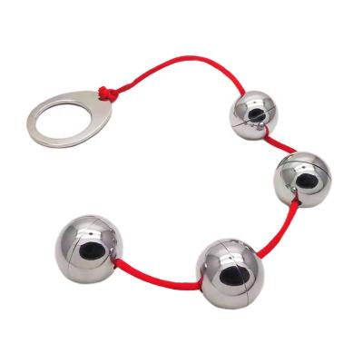 China Love Play Metal Butt Plug Anal Beads For Love Play for sale