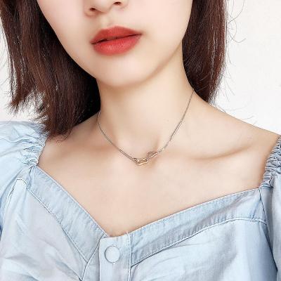 China High Quallity Silver Jewellery 925 Sterling Hook Toggle Clasp Choker 925 Sterling Silver Necklace For Women for sale