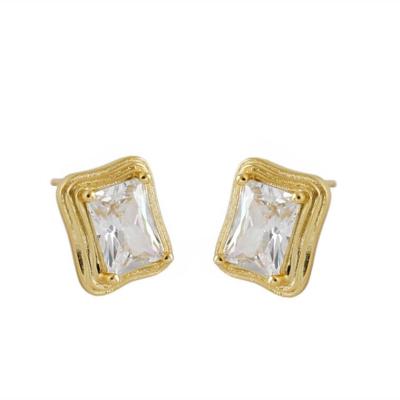 China High Quality 925 Jewelry Gold Plated Cubic Zirconia 925 Sterling Silver Earrings For Women for sale