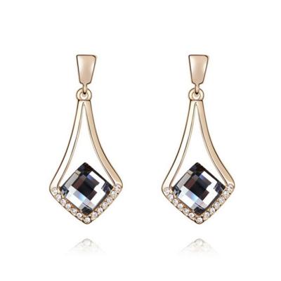 China Tarnish Free Jewelry Fashion Jewelry Wholesale Gold Plated Long Drop Dangle Crystal Earrings Women for sale