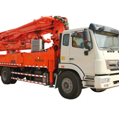 China Concrete Jobsite Pouring Retractable Bending Placing Boom Mounted Concrete Pipe Truck Between Concrete Pumps Pump for sale