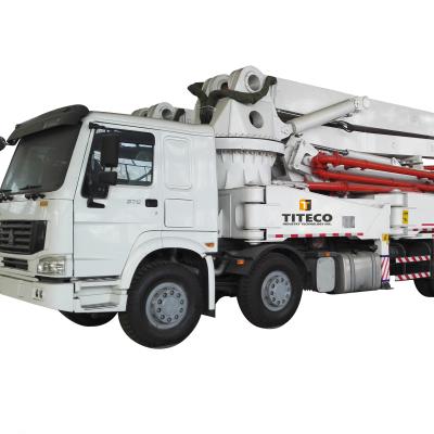 China Concrete Jobsite Pouring 56M Boom Reach Height Low Maintenance Cost Retractable Bending Placing Boom Mounted Pipe Concrete Truck Between Concrete Pumps Pump for sale