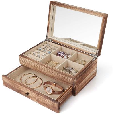 China Paulownia Style Retro Style Wooden Jewelry Box Jewelery Storage Box Jewelry Box for sale