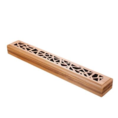 China Chinese Incense Factory Custom Cavity Carving High Quality Wooden Block Censer for sale