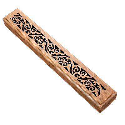 China Chinese Incense Promotion Custom Cavity Carving Portable Gas Wooden Censer for sale