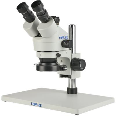 China KOPPACE 3.5X-180X Rig Continuous Large Zoom Trinocular Microscope Mobile Phone Repair Stereo Microscope 380X250X20mm for sale