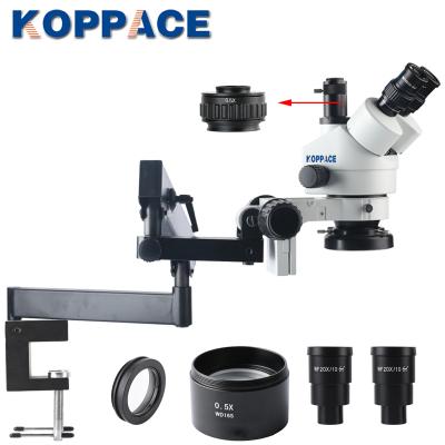 China KOPPACE 3.5X-90X Trinocular Microscope Stereo Desktop Bracket Mobile Phone Repair Removable Microscope KP-7045T-FLC-0390 for sale