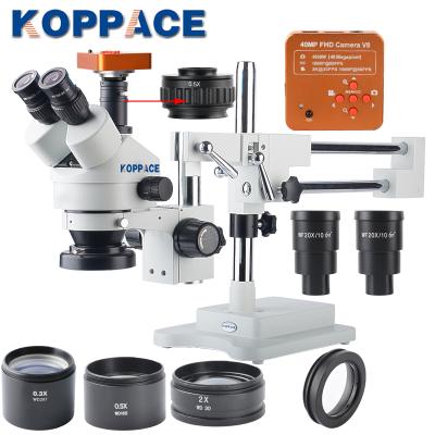 China KOPPACE 2.1X-180X Trinocular Stereo Microscope 40 Million Pixels Microscope Camera Mobile Phone Repair KP-4100-L2 Industrial Microscope for sale