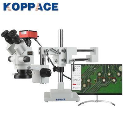 China KOPPACE 4K HD Shot Measuring Microscope 3.5X-180X 4K High Definition Stereo Pictures and Videos Dual Arm Bracket Electron Microscope for sale