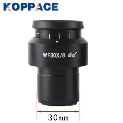 China Microscope KOPPACE One Pair High Eyepiece 2 PCS WF30X/8 Microscope Eyepieces 30mm Wide-field Stereo Interface Microscope Eyepiece for sale