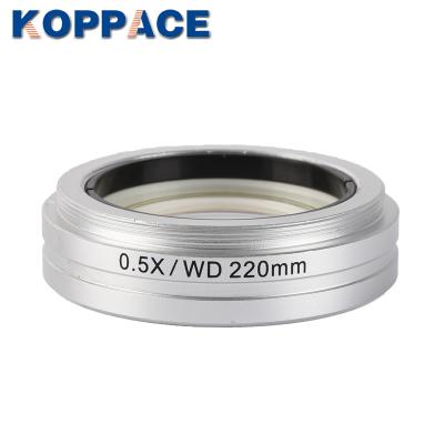 China KOPPACE 0.5X stereo microscope lens 220mm working distance microscope lens 54.8mm interface size auxiliary microscope objective 54.8mm for sale