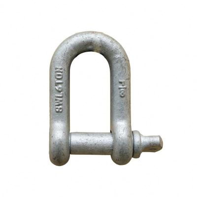 China Hot Dip Galvanized Widely Lifting Screw Pin Us Dee Type Carbon Steel Drop Forged Marine Rigging Chain Zinc D Shackle for sale